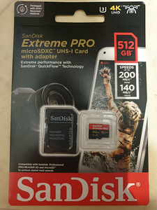 SanDisk Extreme PRO micro SD 512GB 200mb/s U3 garantii 30 a. (4 foto / 4)