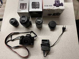Canon M50 + Kit Lens, 85mm 1.8, 32mm 1.4, 18-150mm 3,5-6,3 (3 foto / 3)