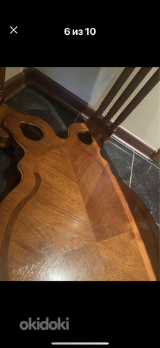 Антикварный резной деревянный стол из массива дерева (фото #2)