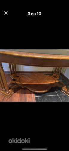 Антикварный резной деревянный стол из массива дерева (фото #4)