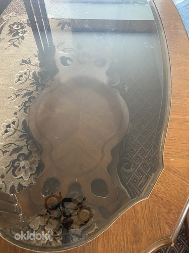 antiikne nikerdatud täispuidust laud (foto #7)