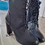 Женские кожаные короткие сапоги на высоком каблуке 38 размер (фото #1)