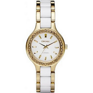 Donna Karan DKNY белые золотые часы