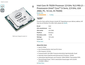 CPU intel core i9-7920x (2.9 ghz) (2 foto / 2)