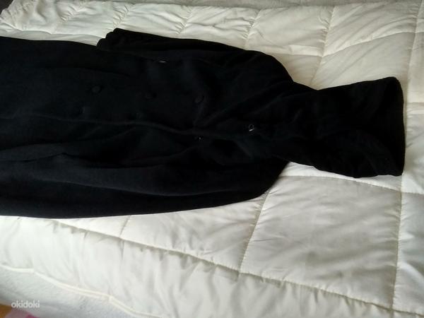 Черное пальто ангора 30, шерсть 70, размер 38 (фото #3)