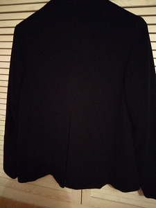Lühike must mantel - poolmantel 70 cm, vill 70% cashmere 10% (3 foto / 3)