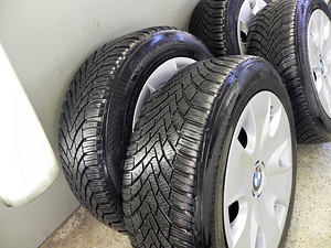 6-7 mm Continental 205/55 R16 M/S + Original BMW rattakatted (1 foto / 5)
