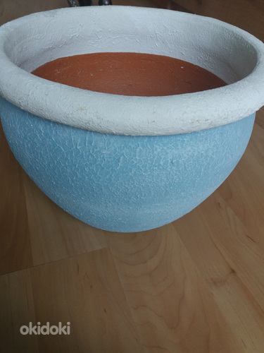 Новый керамический горшок красивого небесного цвета 25х30 см (фото #5)