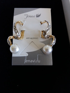 Дизайнерские серьги бренда "Jenavi" со стразами Swarovski. (2 фото из 10)