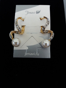 Дизайнерские серьги бренда "Jenavi" со стразами Swarovski. (3 фото из 10)