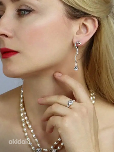 Дизайнерские серьги бренда "Jenavi" с кристаллами Swarovski