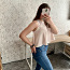 Короткая светло-розовая блузка размера S (фото #1)