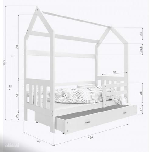 Детская кроватка дом 160x80 + матрас + ящик, новые (фото #3)