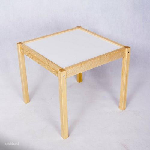 Новый стол и 2 стула, сосна/белый (фото #3)