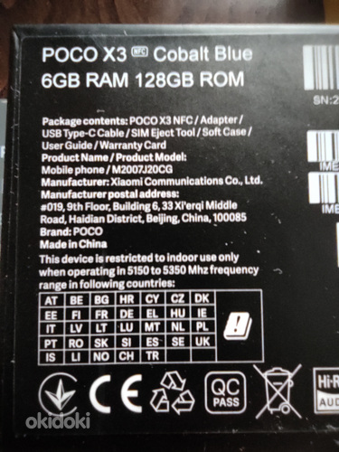 POCO X3 NFC Cobalt Blue 6GB RAM 128GB ROM (foto #1)