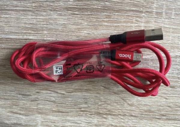 Новый USB-кабель Hoco Premium USB-C 2м черный / красный (фото #1)