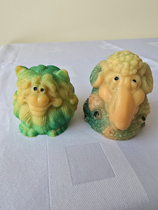 Винтажные советские резиновые игрушки Домовой Ау и Барашек