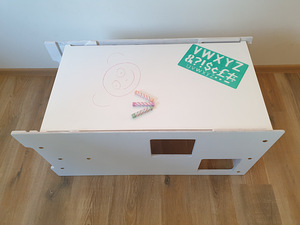 Viis ühes: köögipukk, söögitool, laud pinkidega, kriiditahve (9 foto / 10)