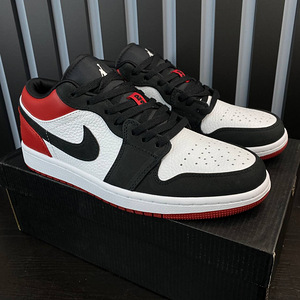 Nike Air Jordan 1 Low, белый/черный, красный