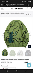 Aelfric Eden Dinosaur Cartoon Pattern Knit Sweater (3 foto / 3)