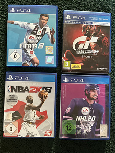 PS4 mängud: Gran Turismo, NBA2K19, FIFA19, NHL20