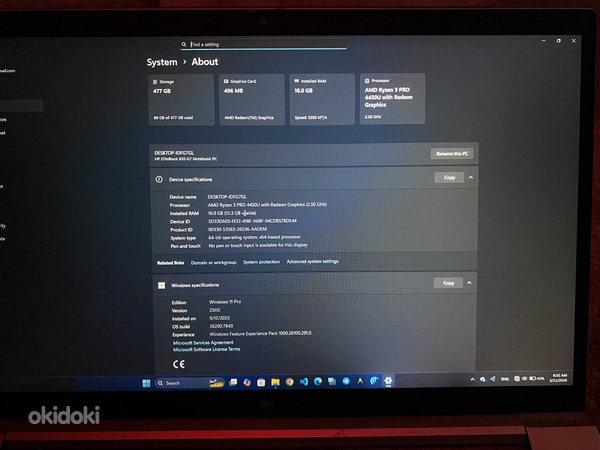 HP EliteBook 835 G7 sülearvuti | 13.3" | Ryzen 3 PRO | 16GB RAM
