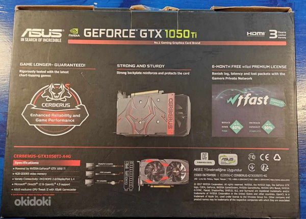 ASUS Cerberus GeForce GTX 1050 Ti OC Edition 4GB GDDR5 (foto #6)