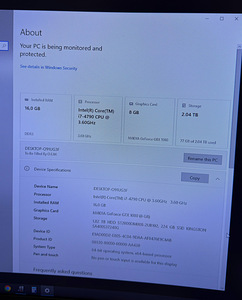 Mänguriarvuti i7 / GTX 1080 8GB / 16GB RAM / SSD + HDD (2TB) (2 foto / 5)