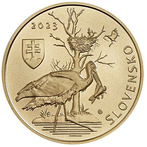 SLOVAKIA 5 EURO 2023 - Black stork (2 foto / 2)