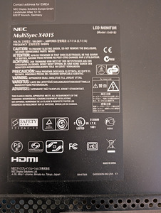 NEC MultiSync X401S – professionaalne 40″ ekraan + kinnitus (2 foto / 9)