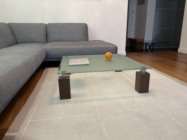 Дизайнерский диванный итальянский столик 90х90х26 см (фото #3)