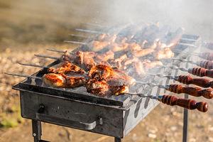 Grillvardade komplekt 6 tk. 3x12x45 cm. Nahkvärin. (10 foto / 10)