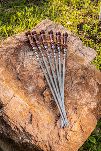 Grillvardade komplekt 6 tk. 3x12x50 cm. Nahast värin. (9 foto / 10)