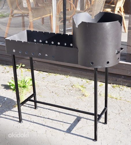 Мангал с печкой под казан 12Л d370mm ,90X32x12cm