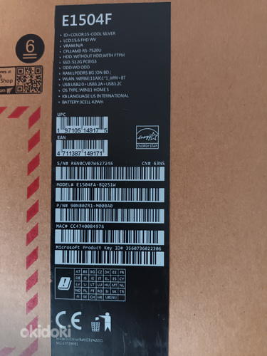 Müüa Asus Vivobook Go 15 OLED sülearvuti (E1504FA-BQ251W) (foto #4)