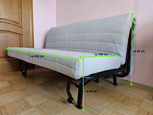 IKEA diivanvoodi LYCKSELE (roosa) (3 foto / 10)