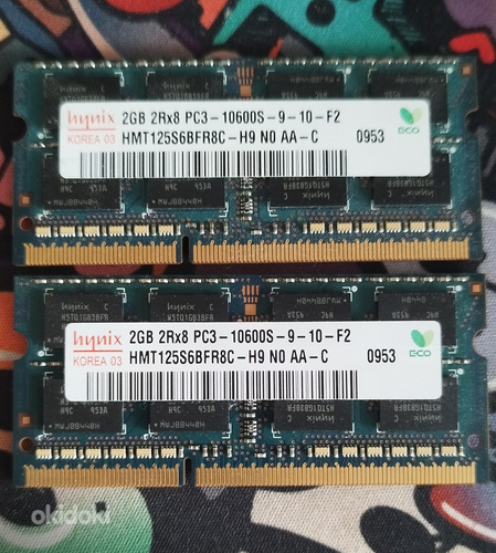 DDR3 2tk mälud 2gbx2