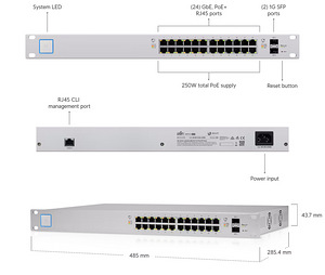 Ubiquiti Switch 24 PoE ( us-24-250w ) (1 foto / 3)