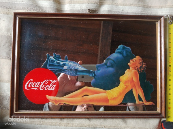 Vintage Coca-Cola зеркальная реклама, Marilyn Monroe 1951г (фото #1)
