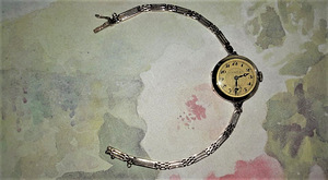 Золотые рабочие женские часы HY Moser & CO. 1935 г.