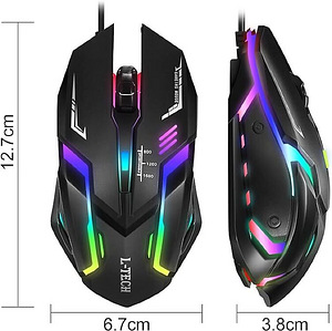 Ergonoomiline mänguri arvutihiir - RGB tuledega (2 foto / 6)