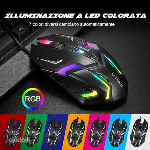 Эргономичная игровая компьютерная мышь с RGB-подсветкой (фото #6)