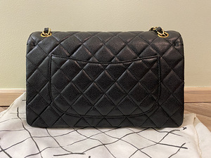 Authentic Chanel 2.55 Medium Double Flap Bag Black Caviar (2 foto / 10)