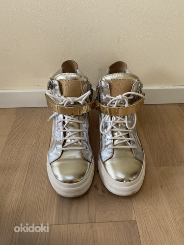 Высокие золотые кроссовки Джузеппе Занотти, 38 (фото #1)