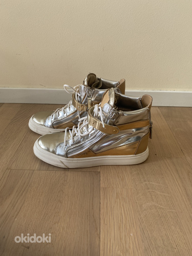 Giuseppe Zanotti high top gold sneakers tossud, size 38 (foto #3)