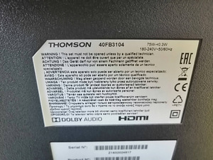 40-дюймовый телевизор Thomson FullHD DVB-T2 (3 фото из 3)