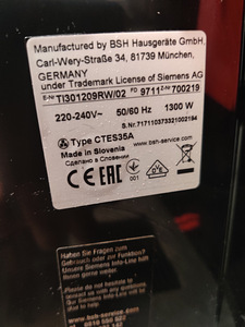 Siemens täisautomaatne kohvimasin (7 foto / 7)