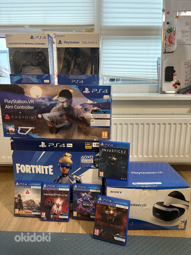 PS4 Prо 1 тб+ PSVR + Aim + 2 джойстика + игры
