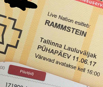Konserttilippu RAMMSTEIN 11.06.17 Tallinnassa