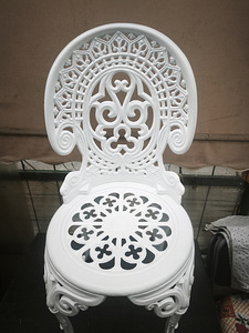 Retro Vintage Round Cast Aluminium Garden Chair (4 foto / 10)
